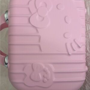 Hardshell Cosmetic Case Makeup Pink Hello Kitty Embossed Vanity Travel Suitcase